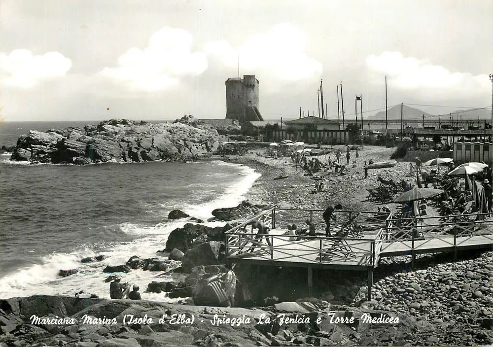 Marciana Marina (Ilha d'Elba) - Praia La Fenicia e Torre Médicea — Fototipia Berretta s.a. - Terni - Frente