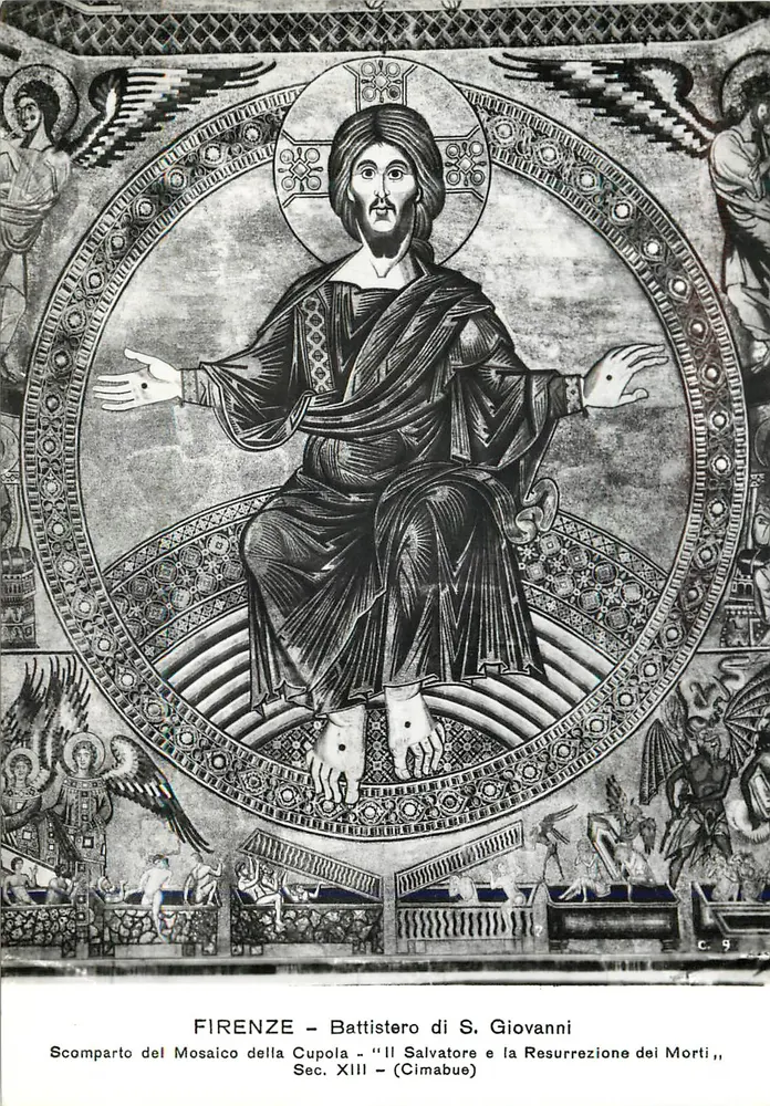 FIRENZE – Baptisterium von S. Giovanni – Teil des Mosaiks der Kuppel «Il Salvatore e la Resurrezione dei Morti» – 13. Jahrhundert – (Cimabue) - Vorderseite