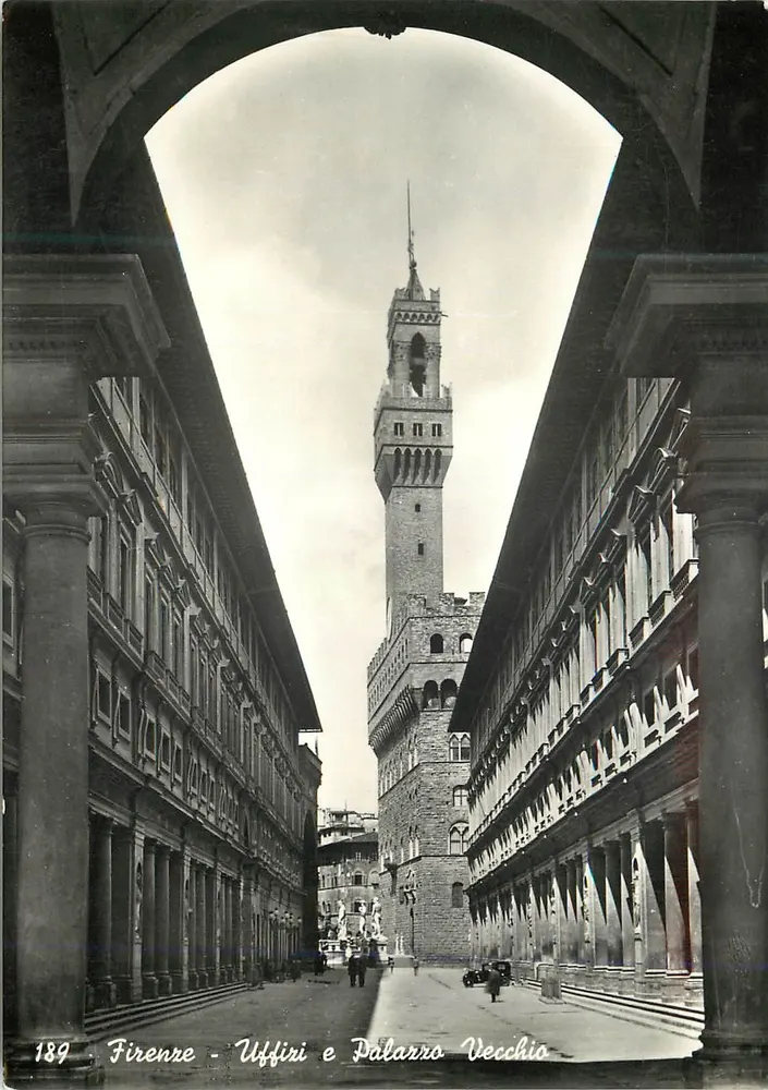 Firenze - Vista do Palácio Vecchio e dos Uffizi — M. & G. Tognoli, n° 189 - Frente