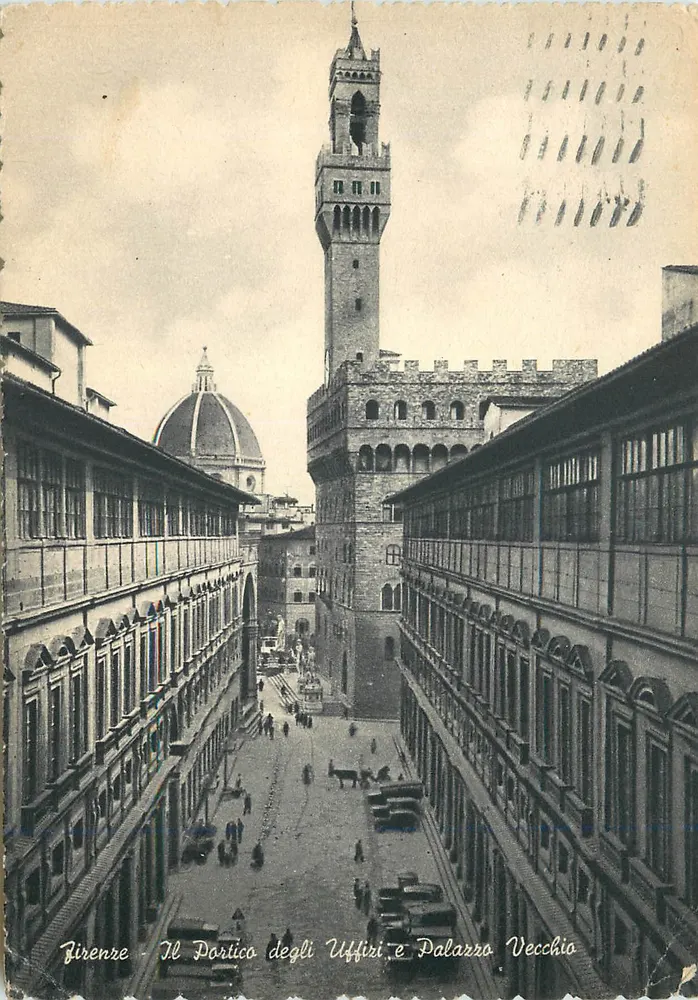 Florence - Vue de la place des Uffizi et du Palazzo Vecchio — éditeur U. Mugnaini di M. e G. Tognoli - Voorkant