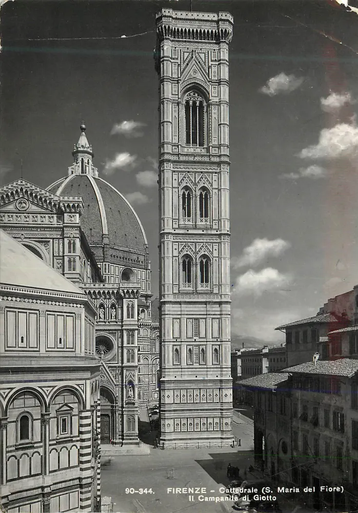 Florence - Cathédrale (S. Maria del Fiore) — le campanile de Giotto, éditeur Riproduzioni Delcamper, n° 90-344 - Frente