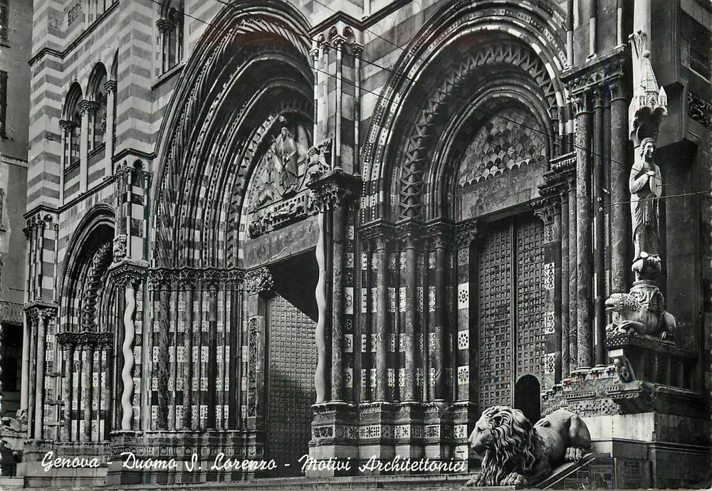 Genova - Duomo S. Lorenzo - Architektonische Motive - F.lli Blundo - Vorderseite