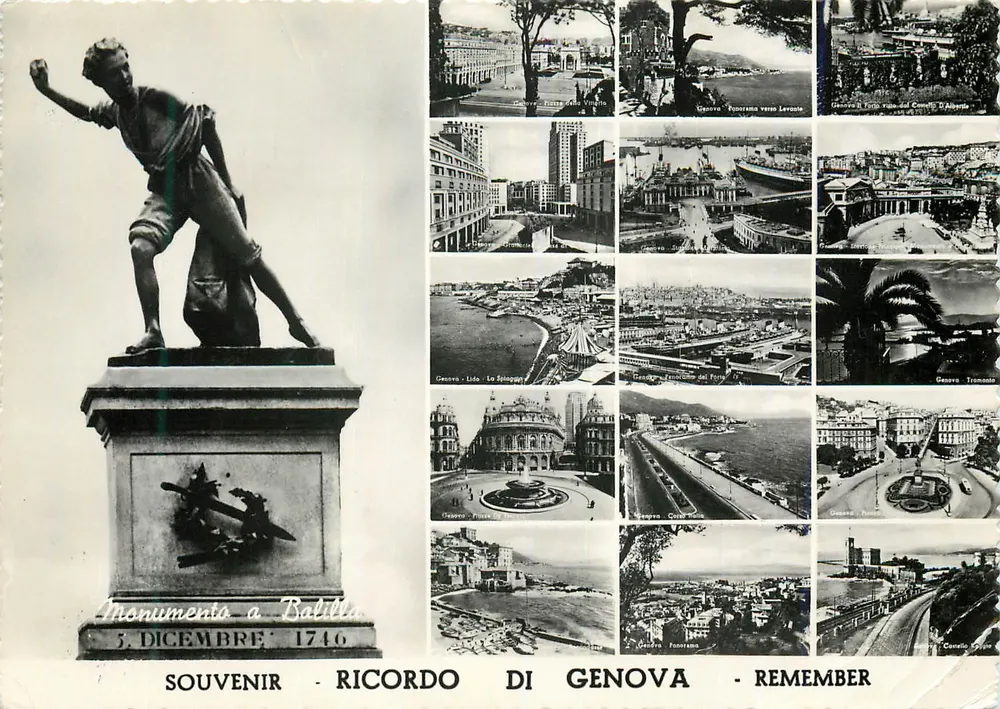 Monumento a Balilla — Souvenir di Genova — F.lli Blundo - Awers