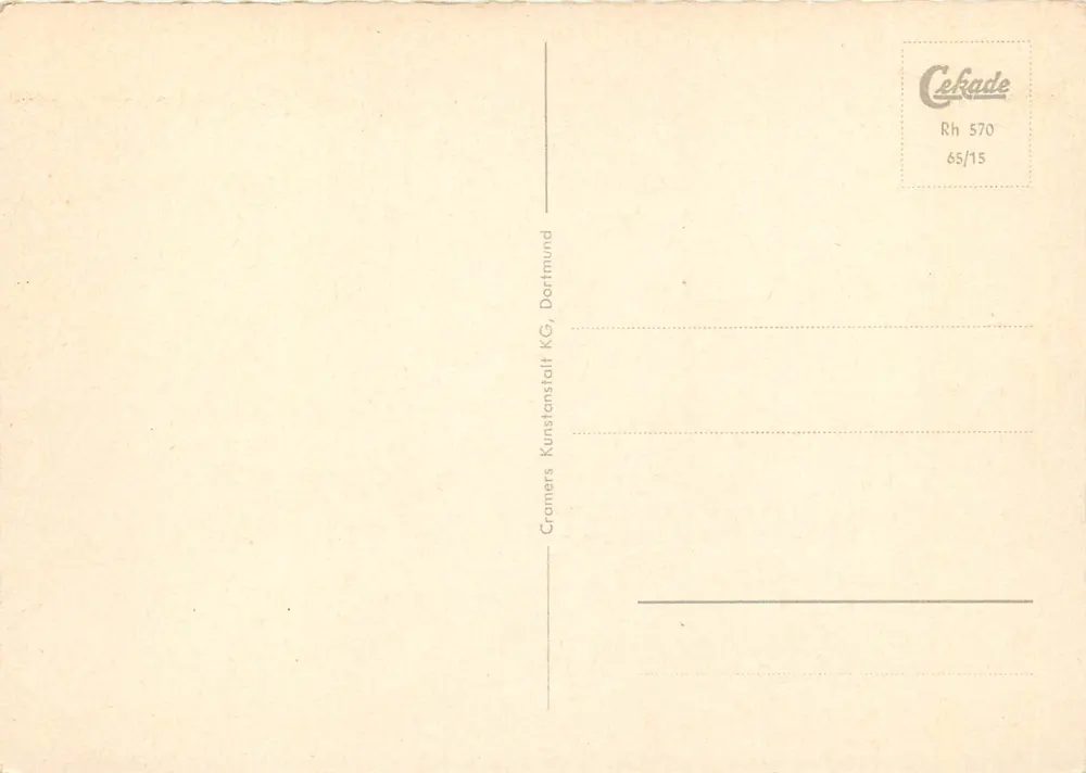 O Reno de Wiesbaden a Koblenz — Cramer's Kunstanstalt KG, Dortmund - Verso