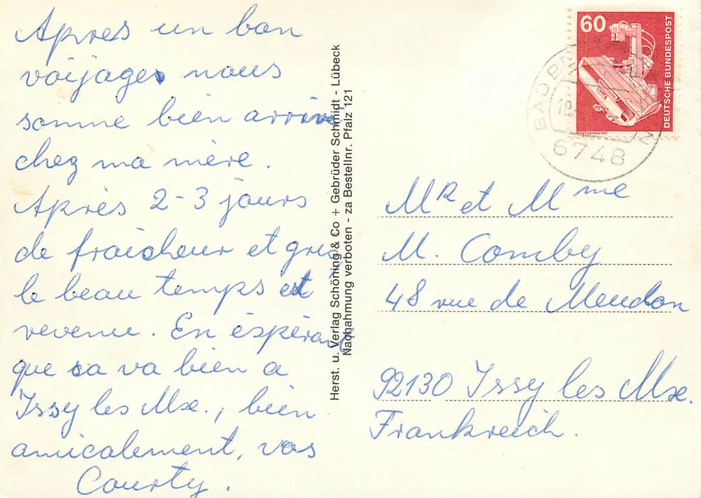 Deutsche Weinstraße — carta postal turística com mapa e fotos de locais - Verso