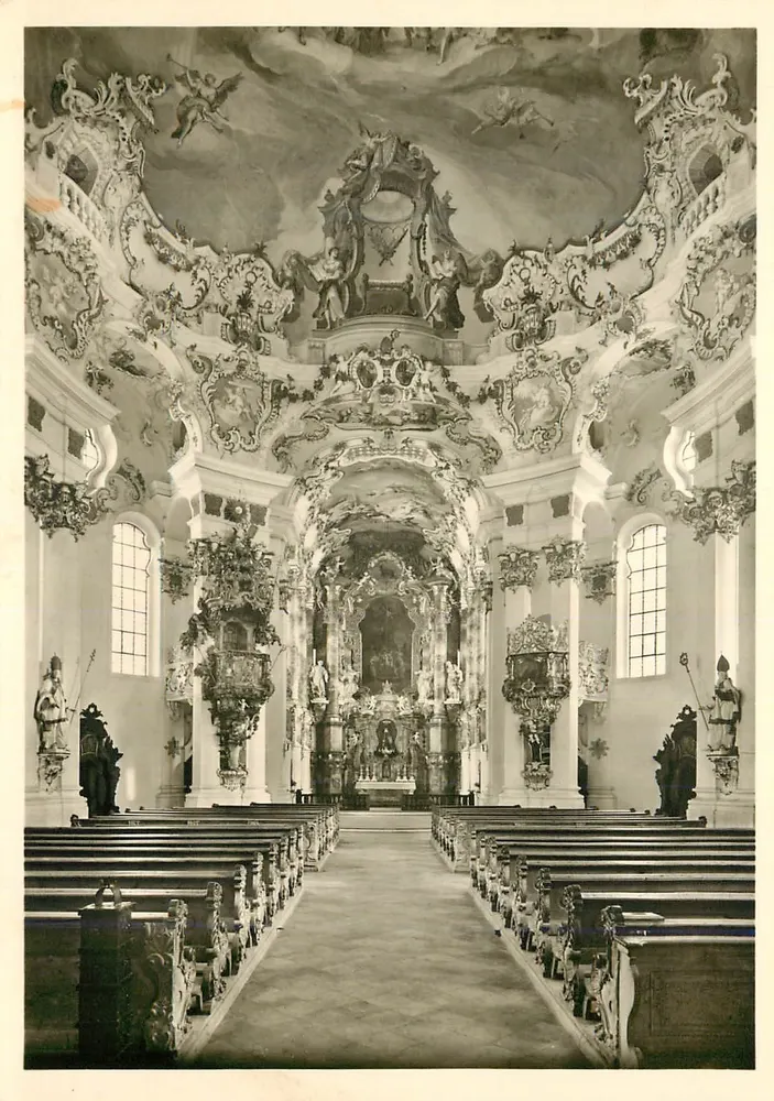 Die Wies — Igreja de peregrinação da Abadia dos Premonstratenses de Steingaden — editor C.W. Gil, F. Nr. 50002 - Frente