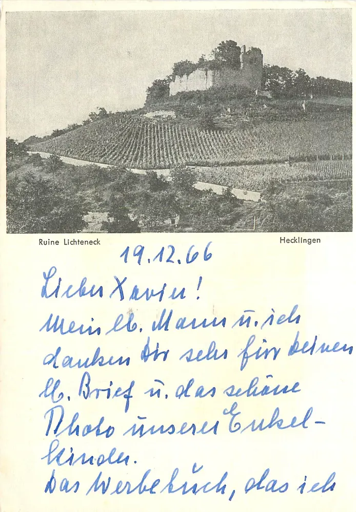 Ruina Lichteneck — Hecklingen — L. Bastian - Recto