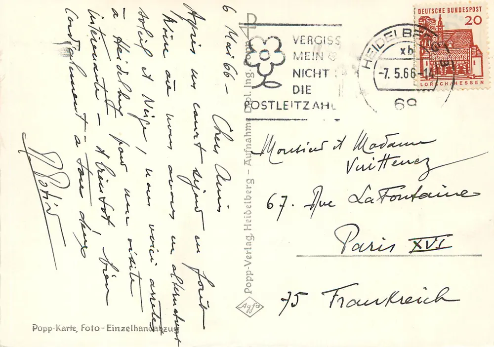 Heidelberg — Mañana de primavera en Heidelberg — Popp-Verlag, n° 75 - Reverso