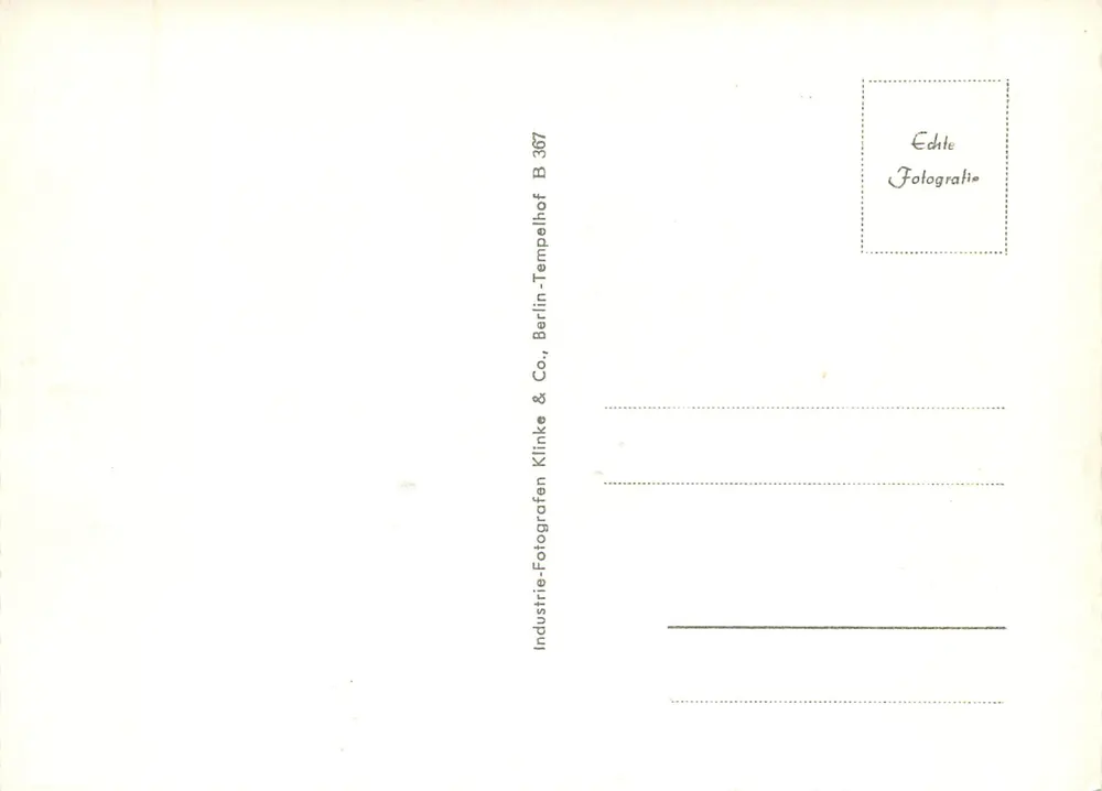 Berlim — após o 13 de agosto de 1961 — Industrie-Fotografie Klinke & Co. - Verso