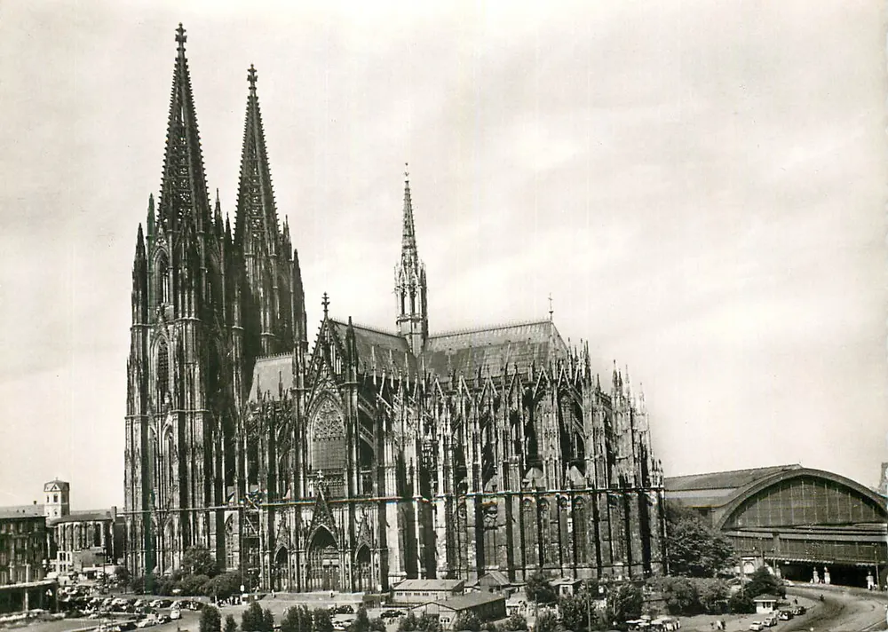 Katedra Kölner — widok z południa z rzeki Rhyn — wydawca BahnhoFsBuchhandlung Gerhard Ludwig - Awers