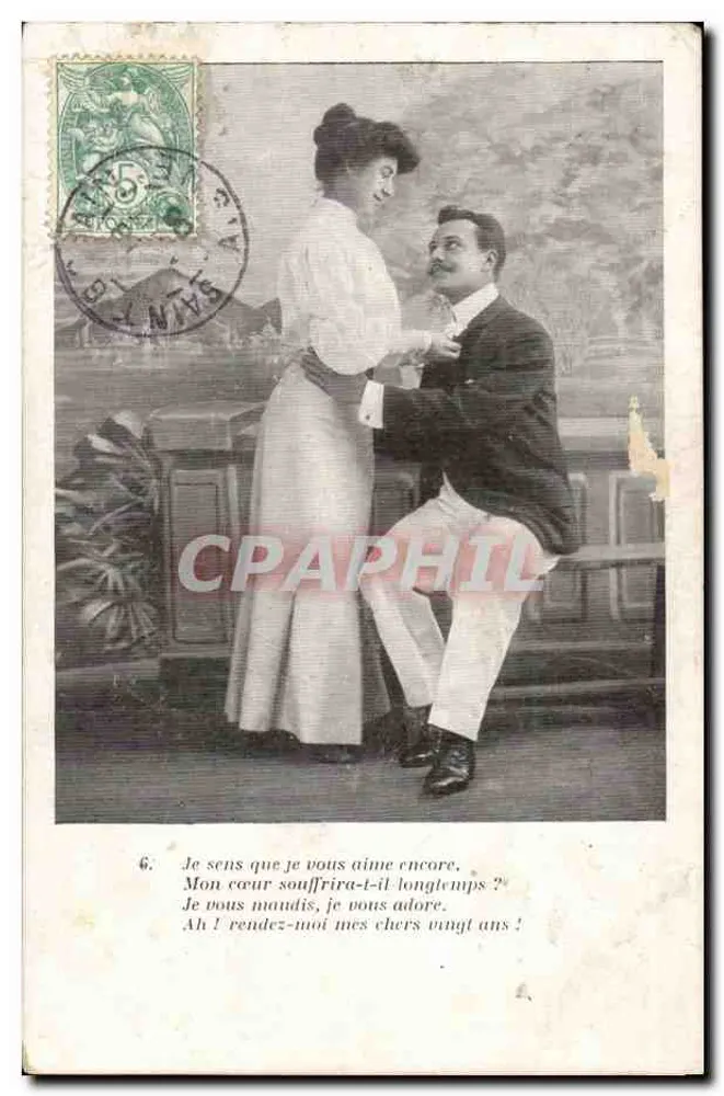 Heiratsantrag — romantische Szene — unbekannter Verleger, Nr. 6 - Vorderseite