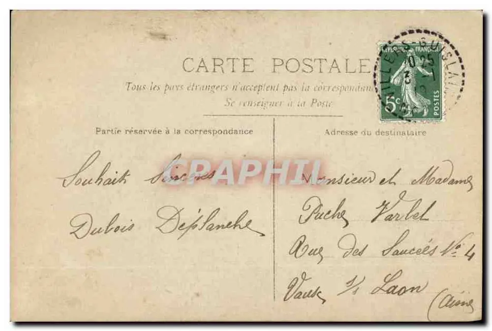 Mädchen in blau-grünem Kleid — vor Blumenkorb — Verlag C. Rousset, Nr. 342 - Rückseite