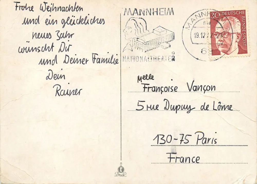 Noël et Nouvel An — deux bougies et branches de sapin — éditeur Druke - Verso