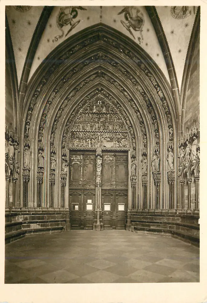 Freiburg im Breisgau — Cattedrale — Portale principale — Mets Fotokarten, n° 300/339 - Recto
