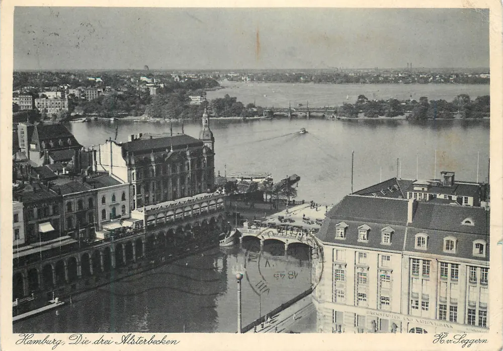 Hamburg, I tre bacini dell'Alster — Verlag H.v. Seggern & Sohn, Nr. 44 - Recto