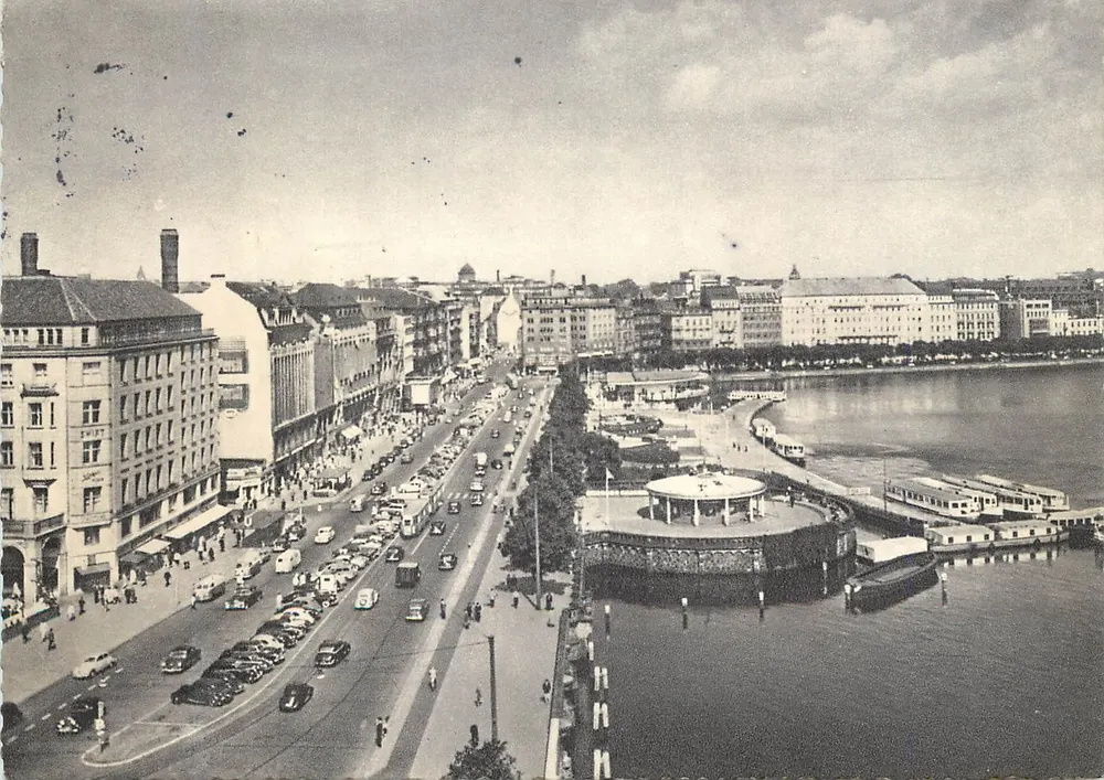 Hamburgo - Jungfernstieg — vista panorâmica — Hans Andres Verlag - Frente
