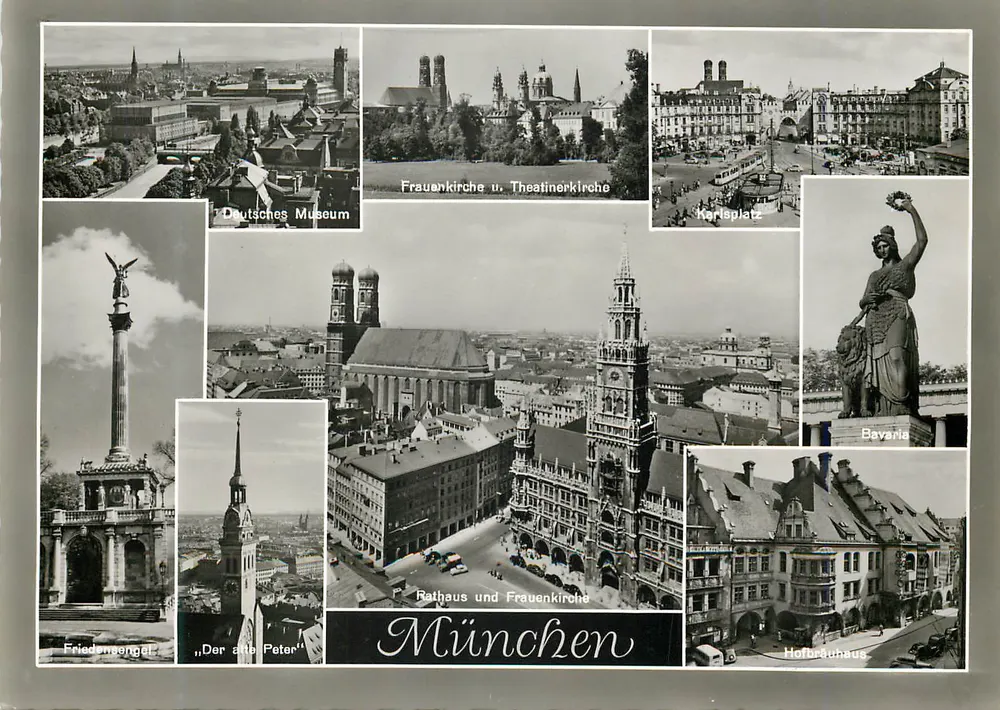München — widok panoramiczny z zabytkami — Clengauer Karten - Awers