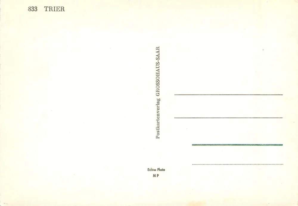 Trier — vista panorâmica — Postkartenverlag GROSSOHAUS-SAAR - Verso