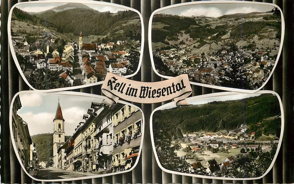 Fell im Wiesental — vista panorámica en cuatro fotos — FOTOPRINT Verlag Balingen/Württ. - Anverso