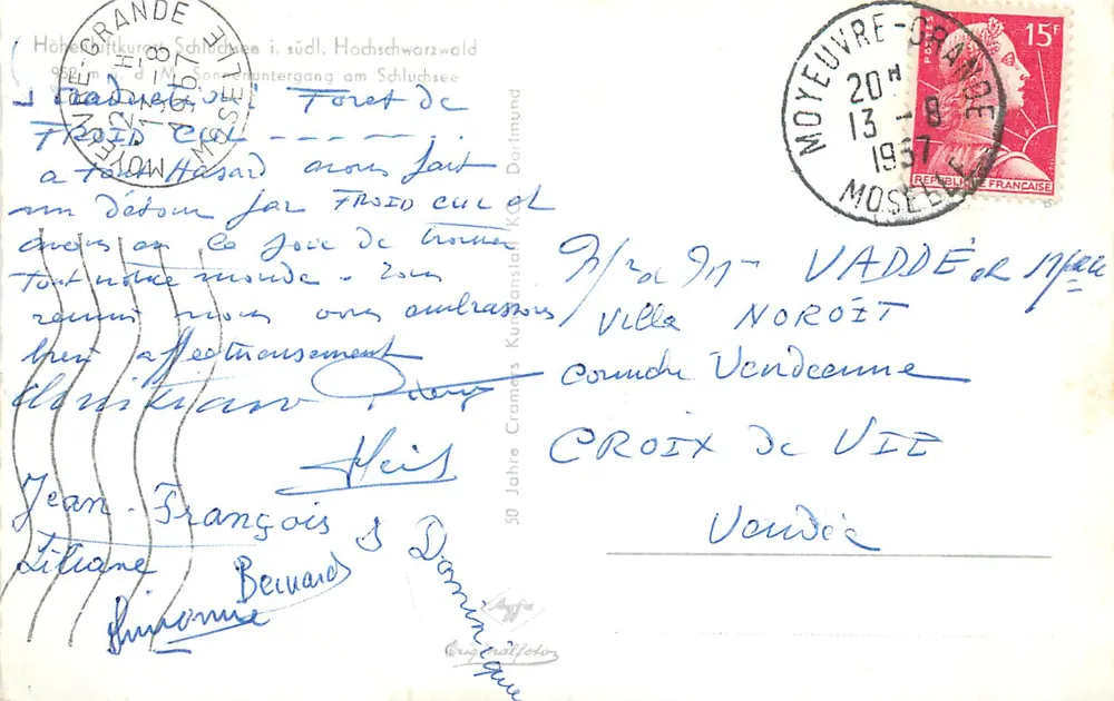 Schluchsee — Forêt de Froid Cul — éditeur Cramer & Cie, 50 Jahre Kurbad - Verso