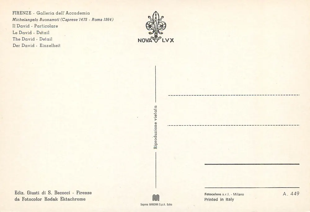 David — detalhe — NOVA LVX - Verso