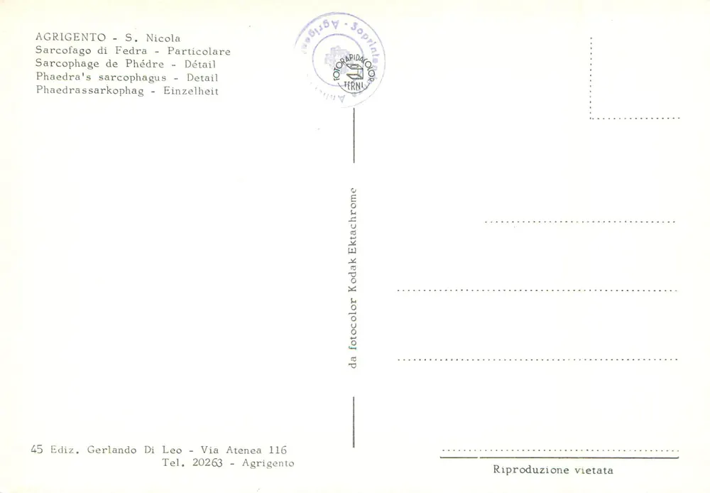 Sarcófago de Fédre — detalhe — Edição Gerlando Di Leo, n°45 - Verso