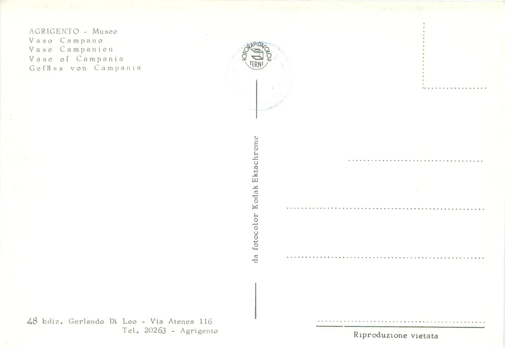 Vaso campaniano — época antiga — editor Gerlando Di Leo, n°48 - Verso