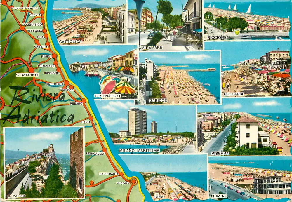 Riviera Adriática — Carta postal turística — Riviera Adriatica R.A. 5 - Frente