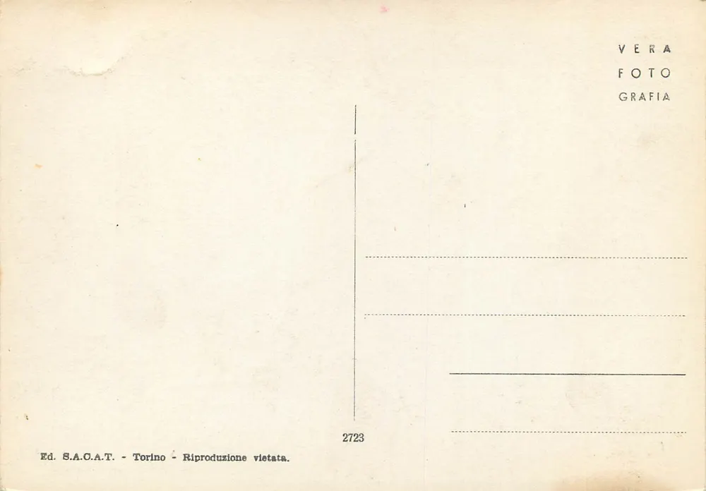La Thuile m. 1441 - Seggiòvia Les Suches — Ed. S.A.C.A.T. n° 2723 - Verso