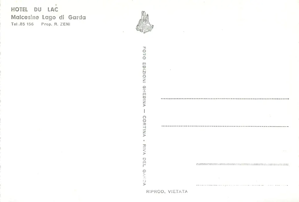 Hôtel du Lac — Malcesine, Lac de Garde — Édition Ghedina, Cortina - Verso