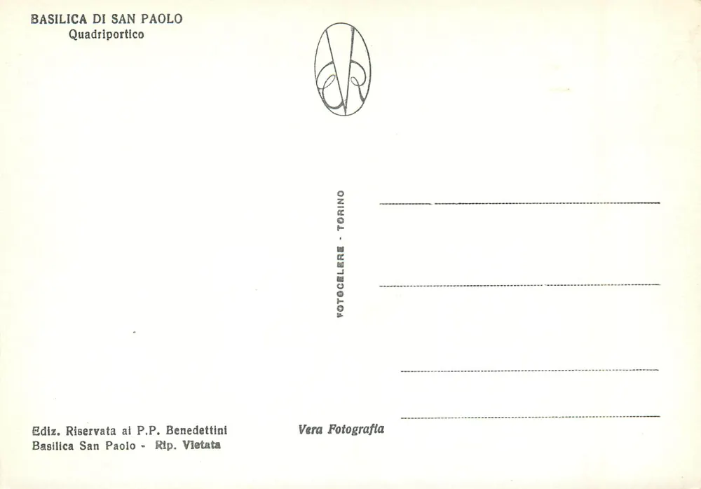 Basilique de Saint-Paul — Quadriportico — Édition des P.P. Benedettini, Torino - Verso