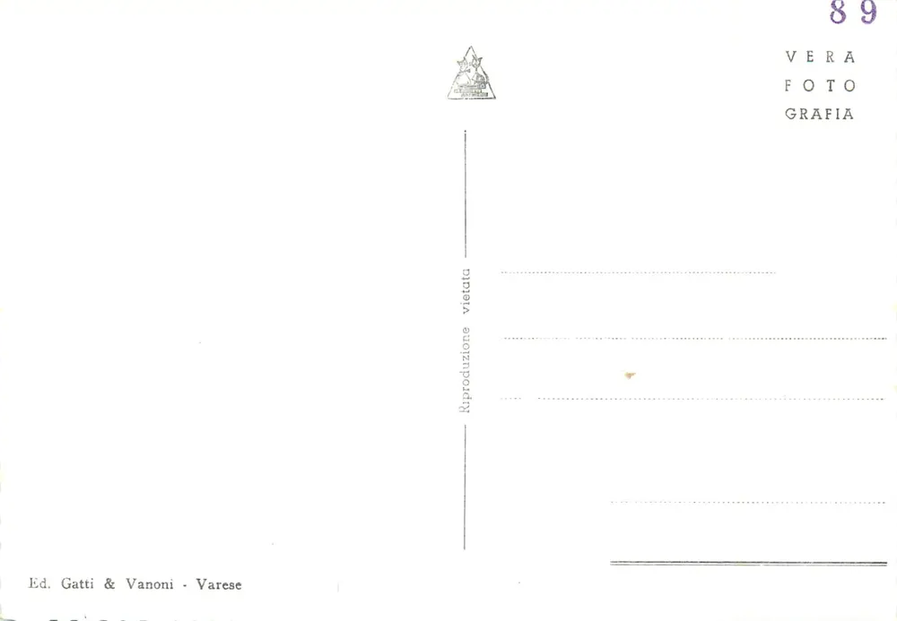 Lugano et pays suisses vus depuis le Pian Bello (m. 1200) — Ed. Gatti & Vanoni - Varese - Verso