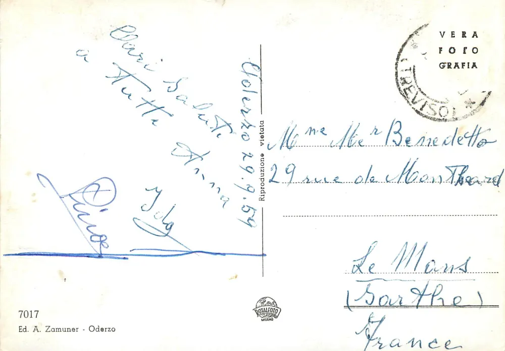 Oderzo - Notturno - Piazza del Popolo — Ed. A. Zamuner, n° 7017 - Rewers
