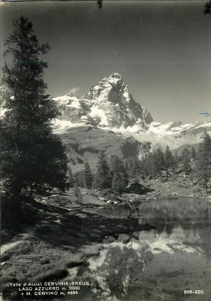 Lago Azzurro et M. Cervino — (Valle d'Aosta) Cervinia-Breuil — Photodizioni Brunetti, n° 606-320 - Recto