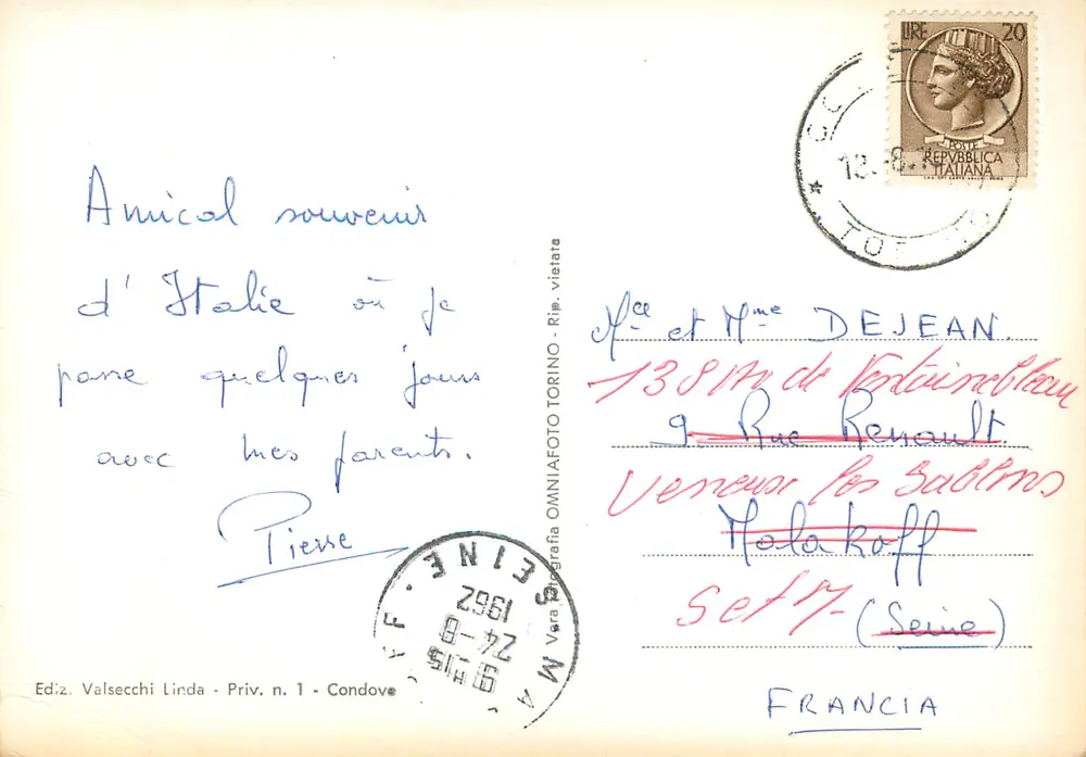 Sagra de S. Michele m. 962 — Ed. Valsecchi Linda, n°1 - Verso