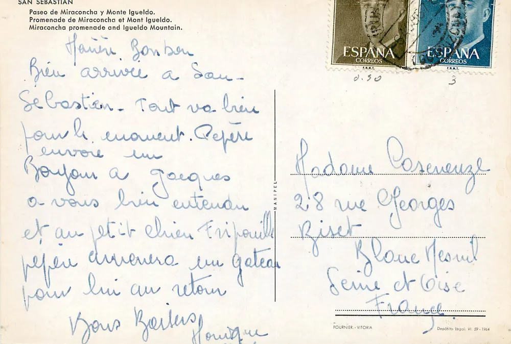 San Sebastián — Paseo de Miraconcha et Monte Igueldo — éditeur MANIPÉL - Verso