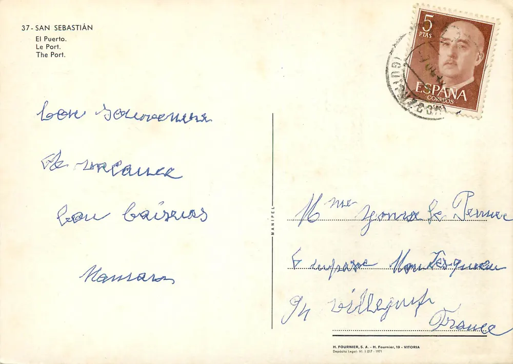 San Sebastián — Le Port — H. Fournier, S.A. - 37 - Verso