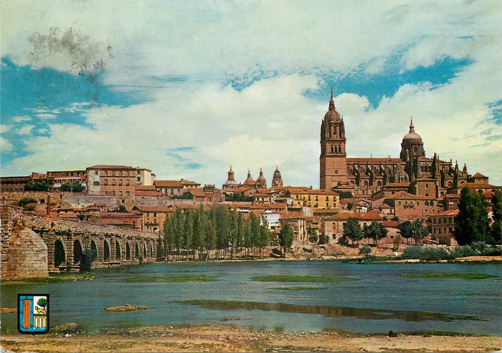 Salamanca — Vue partielle et pont romain — Éditions Dominguez Madrid, N°3 - Recto