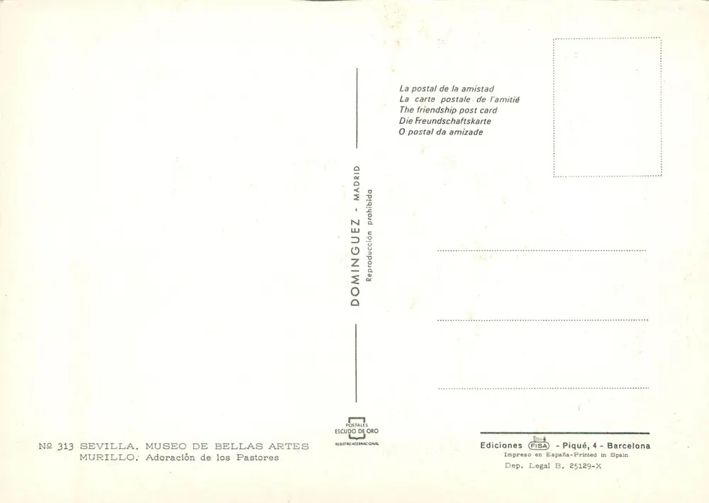 Anbetung der Weisen — Murillo — Éd. FISA, n° 313 - Rückseite
