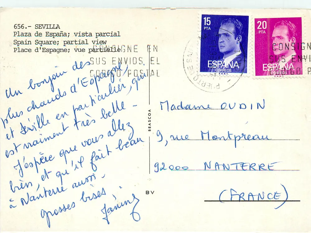 Plaza de España — vue partielle — Correos de España, n° 656 - Verso