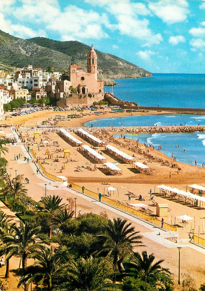 Kościół i plaża — Sitges — R. Gassó - Awers