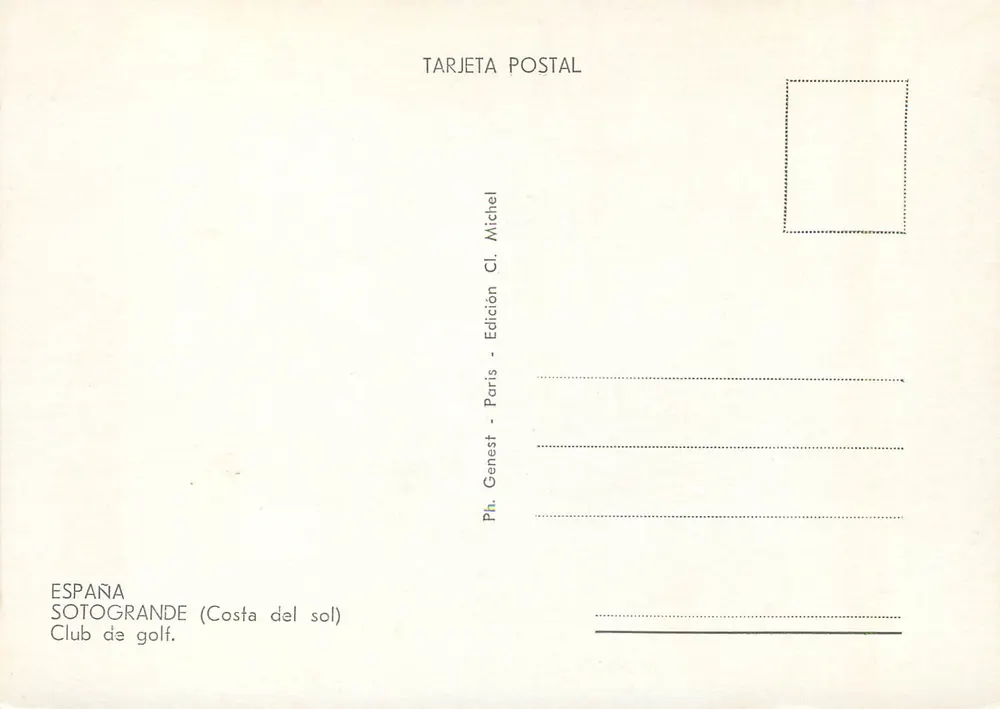 Sotogrande (Costa del Sol) — Club de golf — Édition Cl. Michel - Verso