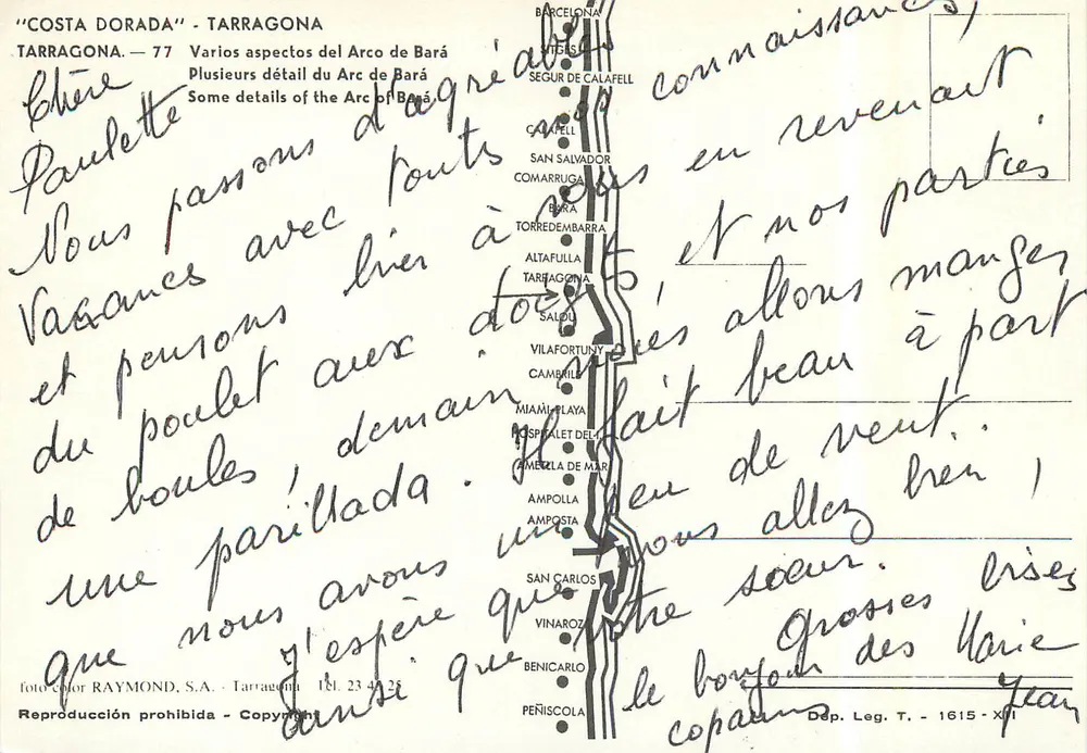 Arco de Bará — Costa Dorada — Tarragona — éditeur 'Blíster Paulette', n°77 - Verso