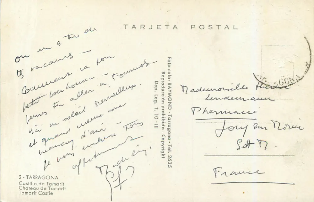 Château de Tamarit — Tarragone — Color photo RAYMOND, n°2 - Back