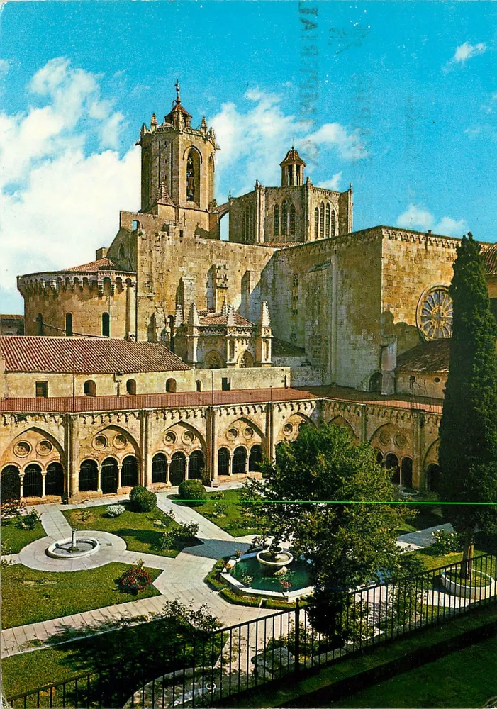 Cathédrale, Jardin du Cloître et Clocher — Tarragone — Éditeur Raymond, n°50 - Recto