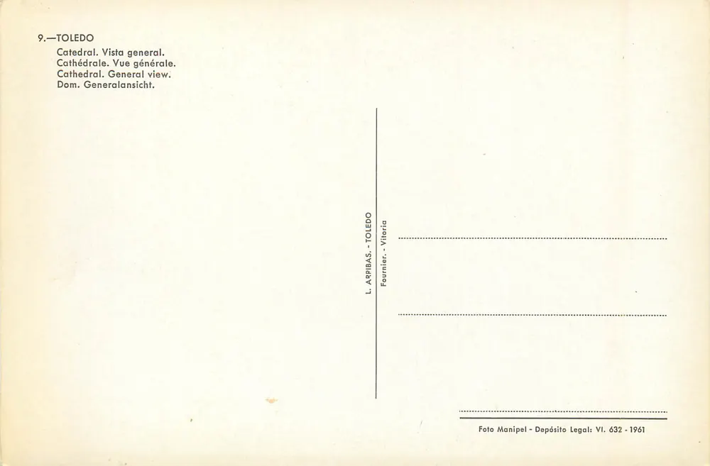 टोलेडो — चर्च — सामान्य दृश्य — एल. अरिबास, फौर्नियर, 1961 - पीछे