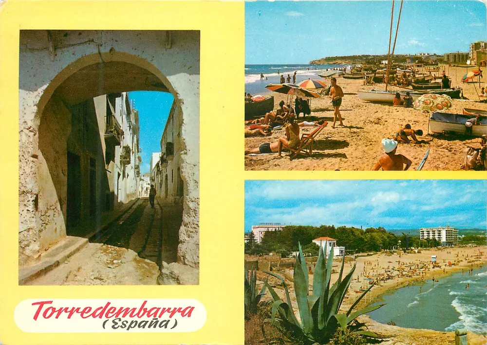 Torredembarra (Espanha) — vista da arca, praia e paisagem costeira — Éditions Costador, N° 15 - Frente