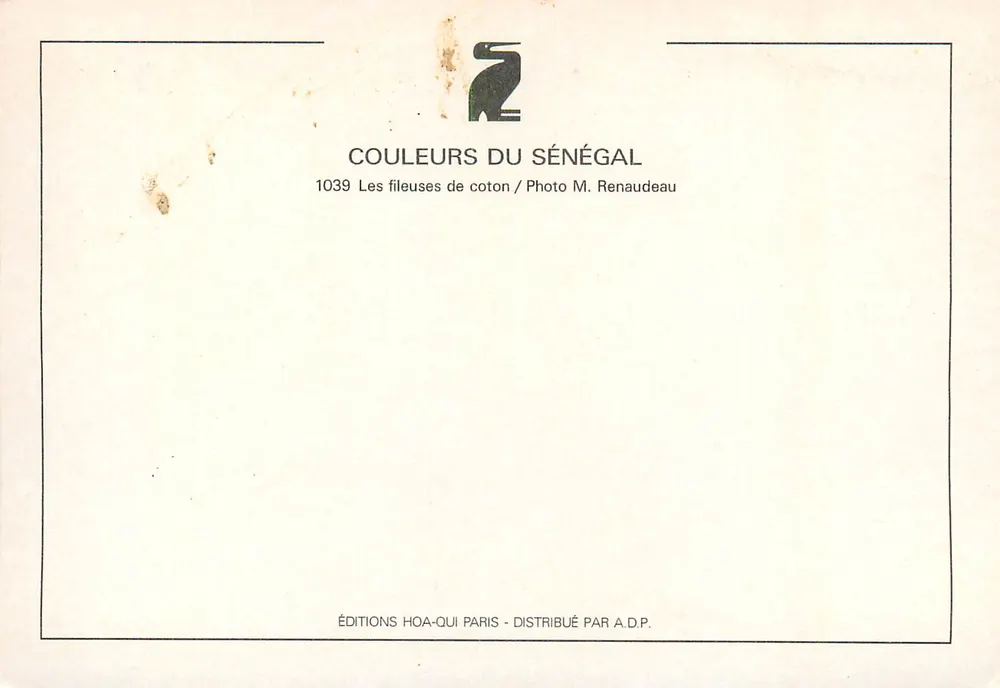 As tecelãs de algodão — Sénégal — Éditions Hoa-Oui - Verso