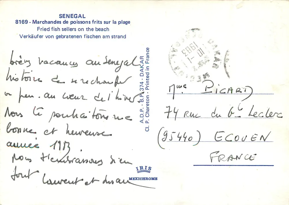 Marchandes de poissons frits sur la plage — Sénégal — éditeur IRIS, n° 8169 - Verso