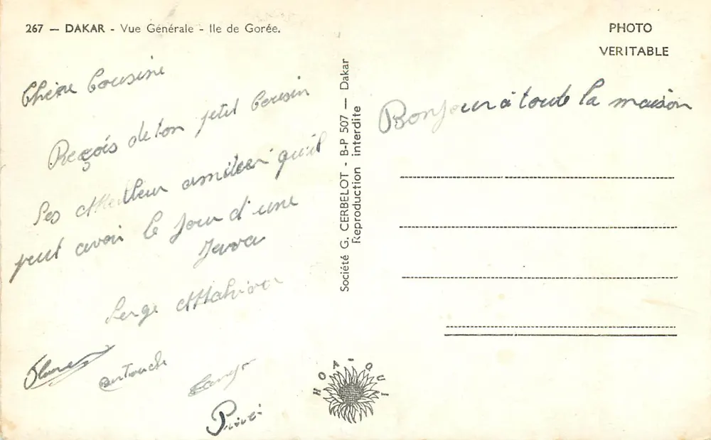 Ilha de Gorée — Vista Geral — Dakar — Sociedade G. CERBELOT - Verso